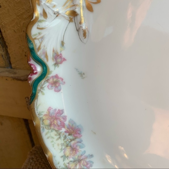 Antique Haviland Large Serving Plate Pink Flowers - Picture 5 of 7